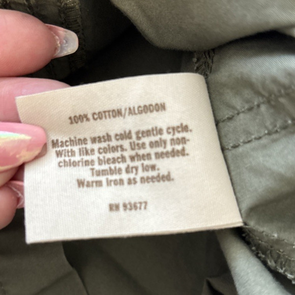 Decree Utility Jacket Women M Olive Green Drawstring Parka Boho Casual‎ - Picture 6 of 6